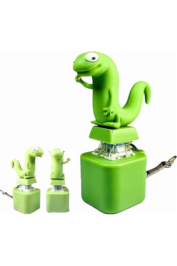 Lizard Button Keychain Sound Toy, Rechargeable Light-Up Fidget Clicker for Adults and Kids, Portable Stress Relief Keychain, 2025 New Lizard Keyboard Clicker Toy