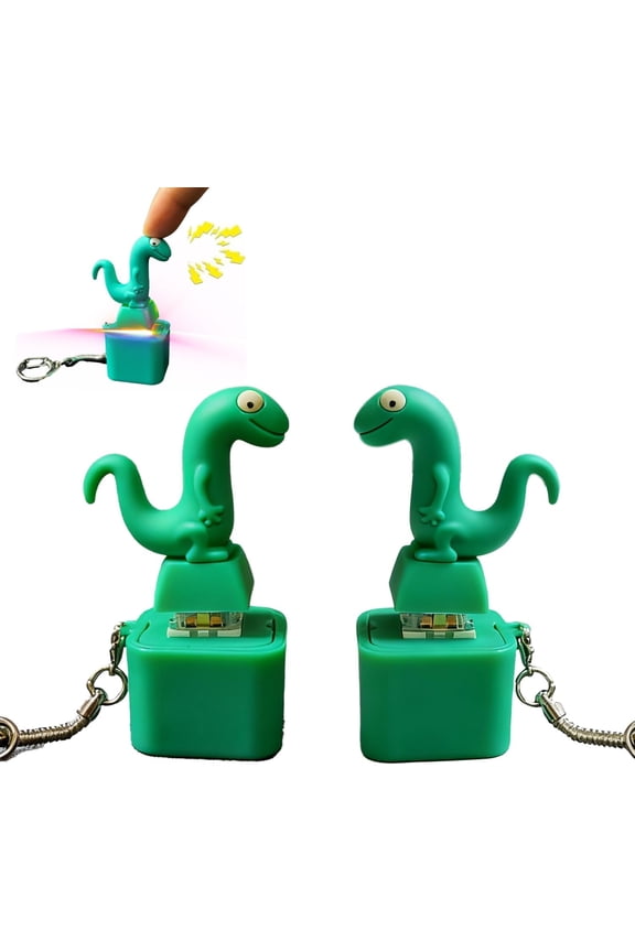 Wrongduck Lizard Keychain Sound Fidget Toy 2-Pack, Rechargeable Anxiety Relief Button Toy with Colorful Lights and Sound, Portable Stress Relief Keyboard Clicker for Adults and Kids