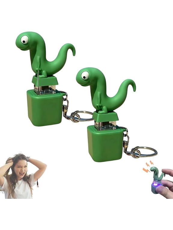 Lizard Keychain Sound Fidget Toy 2025, Rechargeable LED Talking Clicker for Stress Relief and Sensory Fun, Portable Anxiety Aid for Adults and Kids, Office Desk Accessory