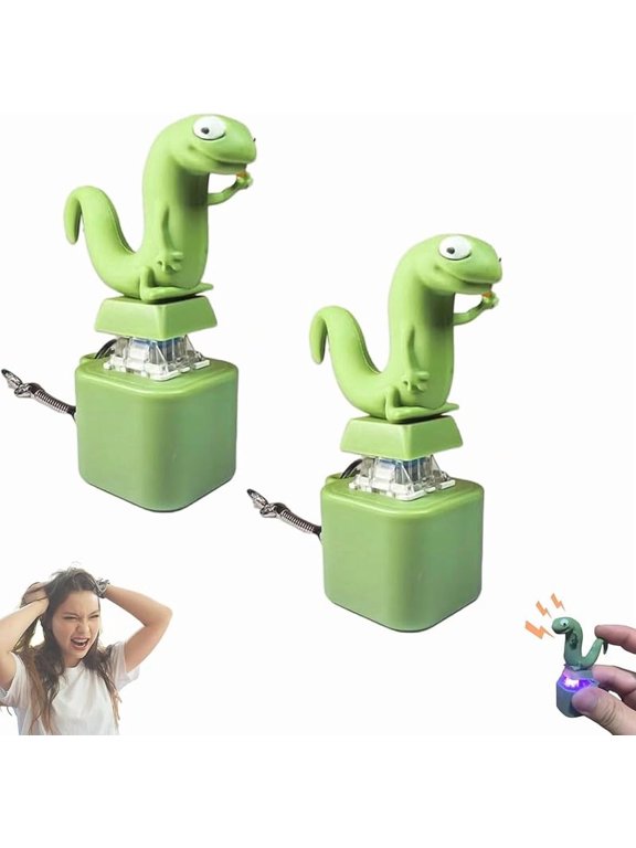 Lizard Keychain Sound Fidget Toy 2025, Rechargeable LED Talking Clicker for Stress Relief and Sensory Fun, Portable Anxiety Aid for Adults and Kids, Office Desk Accessory