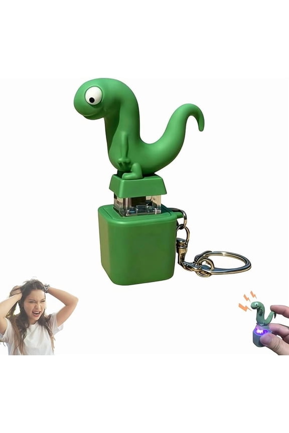 Wrongduck Lizard Keychain Sound Fidget Toy 2025, Rechargeable LED Talking Clicker for Stress Relief and Sensory Fun, Portable Anxiety Aid for Adults and Kids, Office Desk Accessory