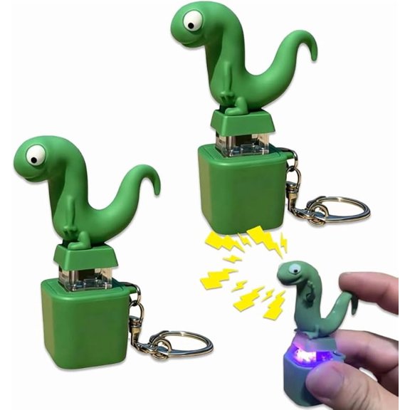 Wrongduck Lizard Keychain Sound Toy, 2025 New Rechargeable Keyboard Clicker Lizard Fidget Toy with Colorful LED Lights, Stress Relief Sensory Keychain Gift for Adults and Teens
