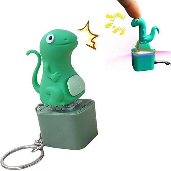 Wrongduck Lizard Sound Keychain Clicker Fidget Toy 2026 Rechargeable Light Up Animal Button Gadget Portable Desk Novelty Accessory for Adults