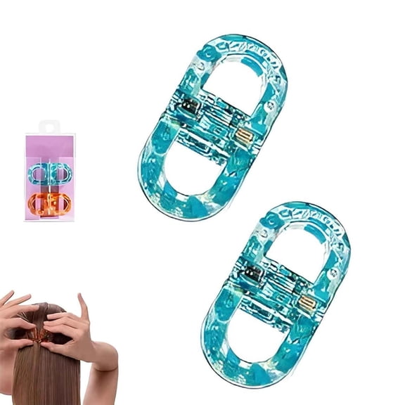 Wrongduck Magnetic Hair Clips Set of 2 Strong Hold No Slip Hair Clips Seamless Magnetic Connection Lightweight Hair Styling Clips for All Hair Types