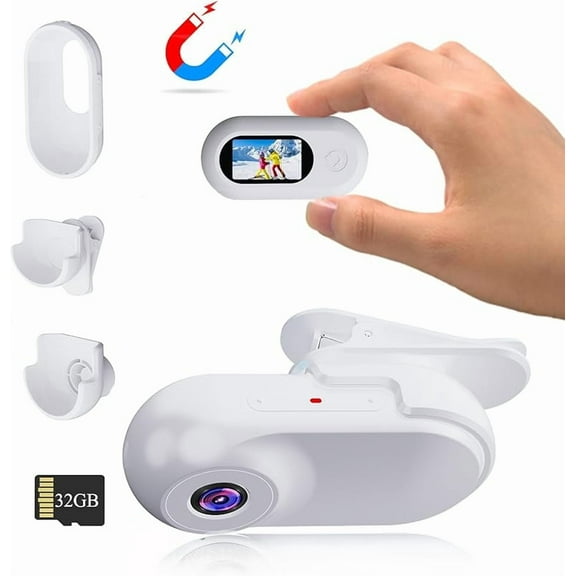 Wrongduck Mini Body Camera 1080P with 32GB Card, Portable Helmet Camera with Audio and Video Recording, Magnetic Multi-Function Action Cam for Travel, Sports, and Pets