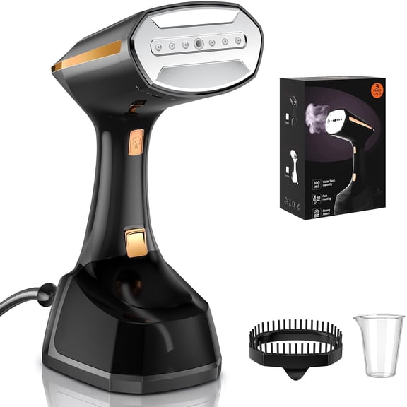 Wrongduck Travel Clothes Steamer 1800W, Handheld Wrinkle Remover with LED Screen 3 Steam Modes 10 oz Water Tank Portable Fabric Steamer for Home Office