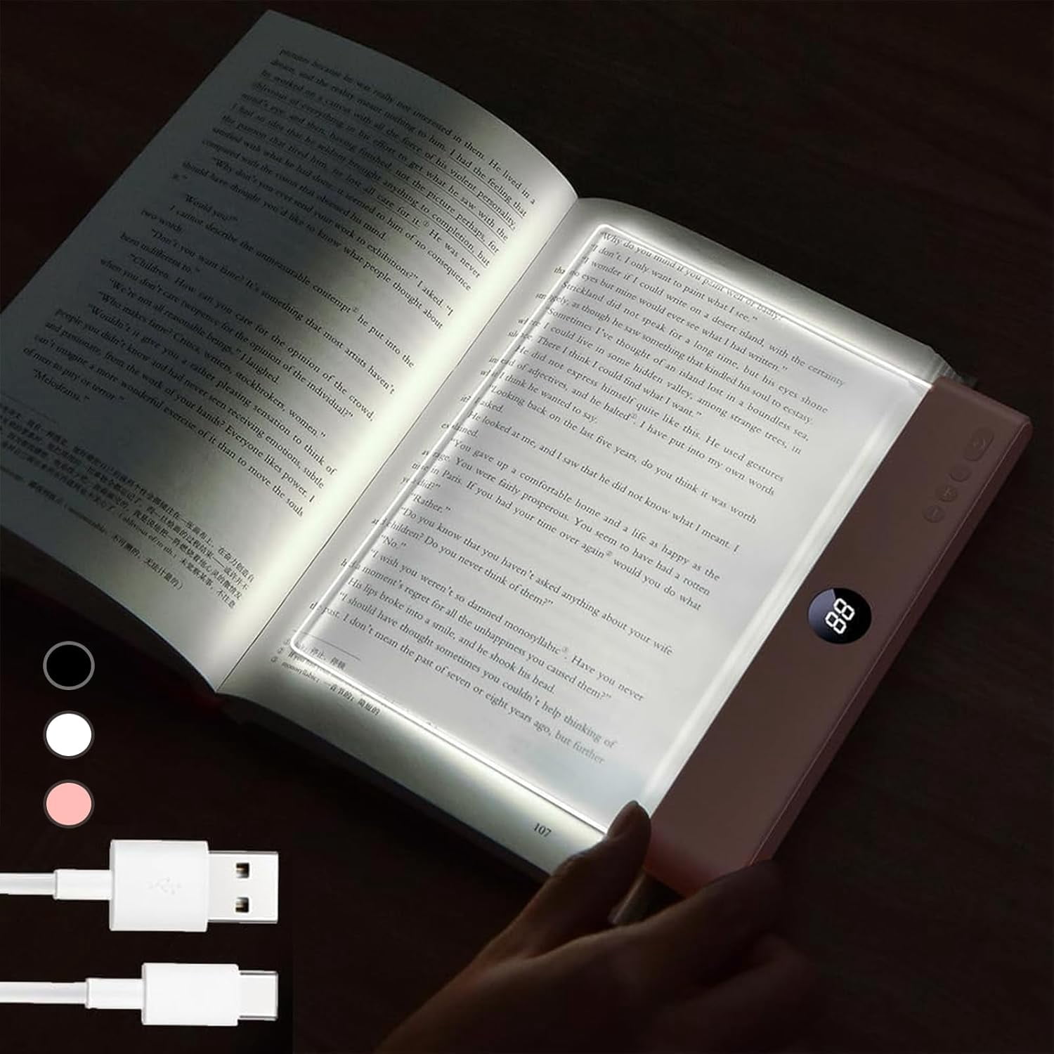 Led Kitchen Panel Wrongduck Portable LED Reading Light Rechargeable Full Page Book Light ...
