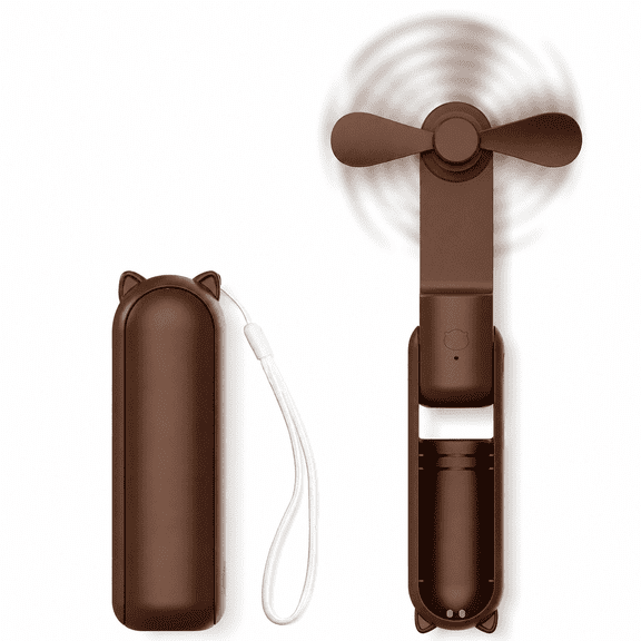 Wrongduck Portable Mini Fan and Power Bank Combo USB Rechargeable Pocket Fan with Flashlight Foldable Desktop Fan for Travel Concerts and Office