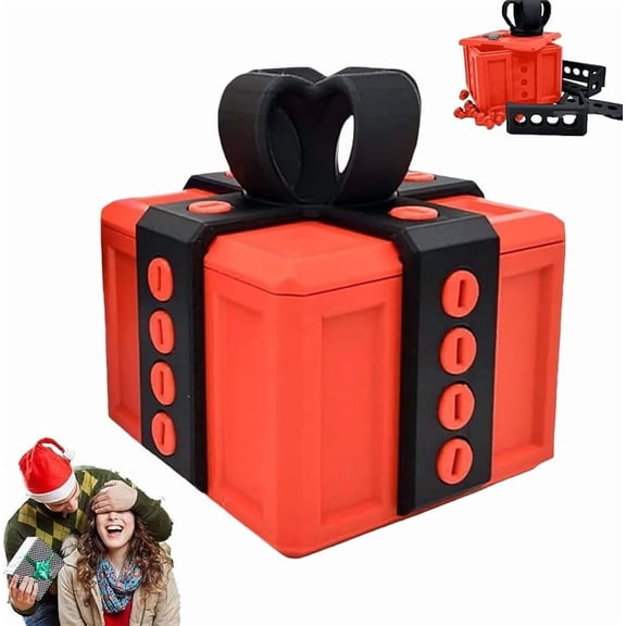 Wrongduck The Prank Box, 3D Printed Annoying Screw Puzzle Gift Box with Lid, Funny Gag Box for Adults, Unique Storage and Decorative Case for Christmas, Birthday, or Office Pranks (8x8cm)