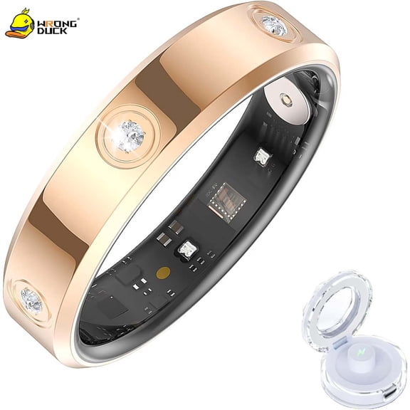 Wrongduck Premium Zircon Fitness Tracking Ring for Women Waterproof Activity Ring with Sleep Tracking for iOS Android