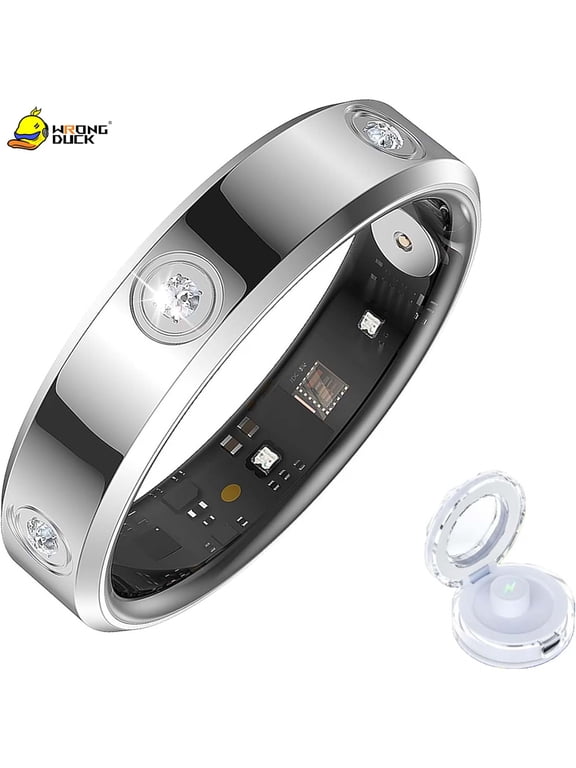 Wrongduck Premium Zircon Fitness Tracking Ring for Women Waterproof Activity Ring with Sleep Tracking for iOS Android