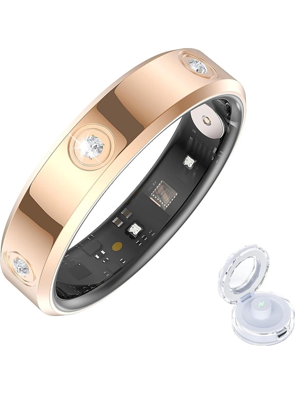 Wrongduck Premium Zircon Fitness Tracking Ring for Women Waterproof Activity Ring with Sleep Tracking for iOS Android