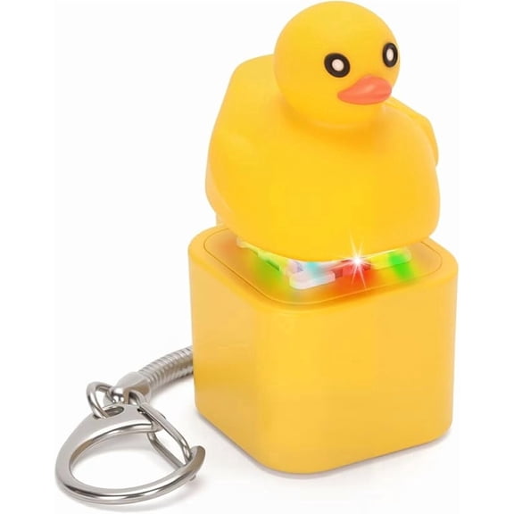 Carlikeit Quacking Duck, Croaking Frog, and Meowing Cat Keyboard Fidget Toy Keychain Set, Rechargeable Clicker with LED Light and Sound, Stress Relief Toy for Adults Anxiety Focus
