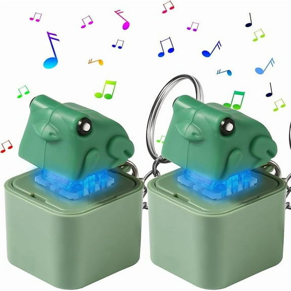 Wrongduck Rechargeable Frog Keychain with Sound and LED Light, Croaking Fidget Toy for Adults and Teens, Stress Relief Keychain, Fun Stocking Stuffer and Anxiety Relief Gift