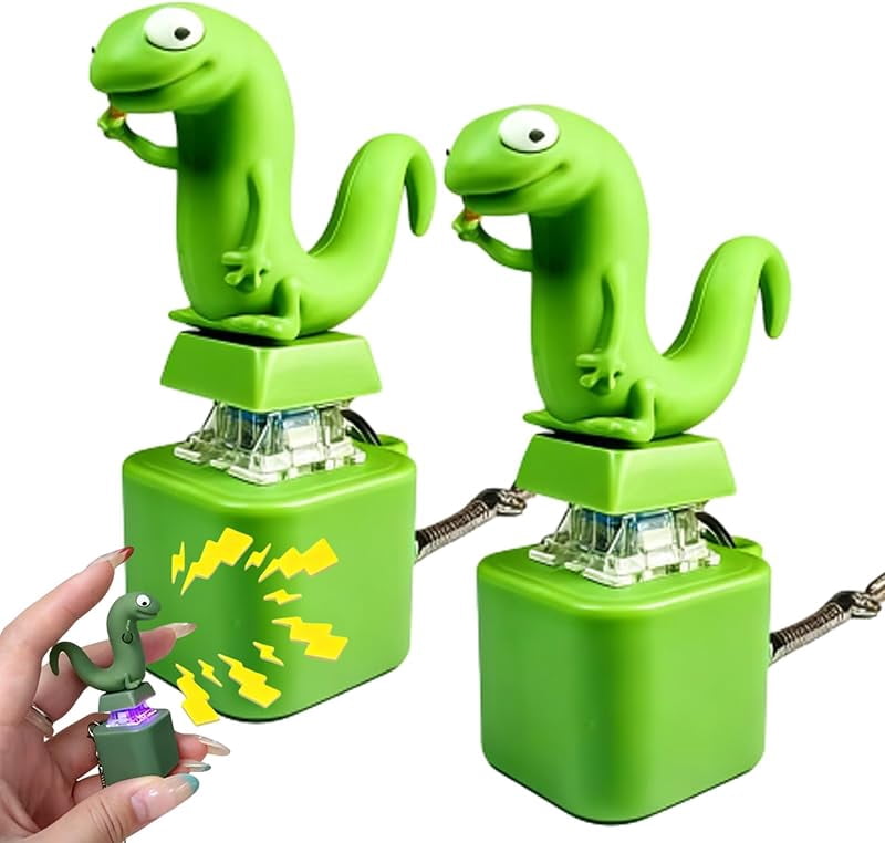 Wrongduck Rechargeable Lizard Button Keychain with Colorful Light ...