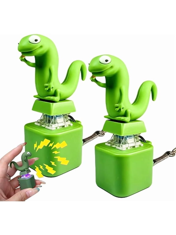 Rechargeable Lizard Button Keychain with Colorful Light & Sound, Interactive Fidget Toy for Stress and Anxiety Relief, Fun Portable Decorative Pendant for Kids and Adults