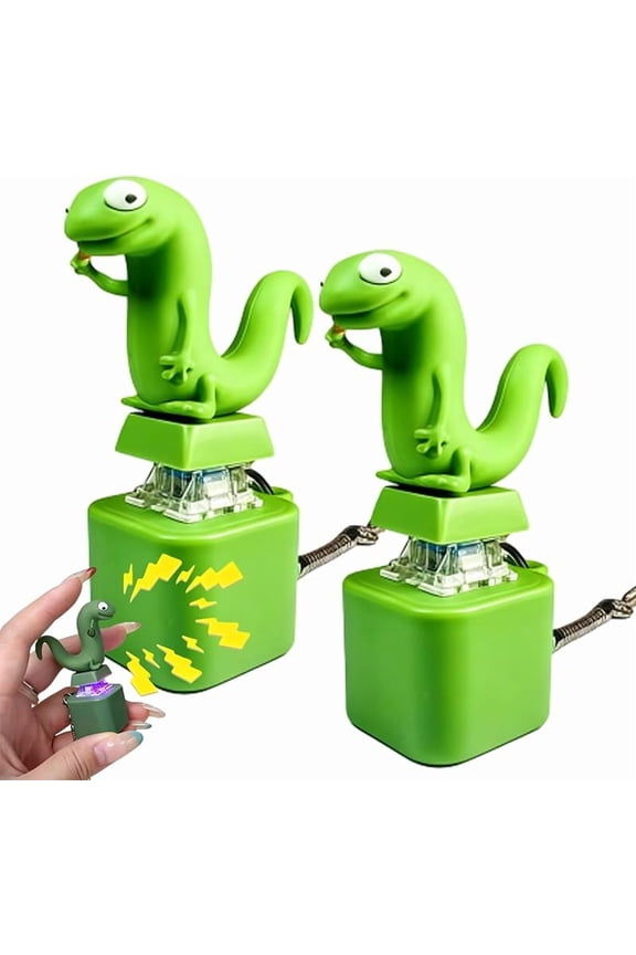 Rechargeable Lizard Button Keychain with Colorful Light & Sound, Interactive Fidget Toy for Stress and Anxiety Relief, Fun Portable Decorative Pendant for Kids and Adults