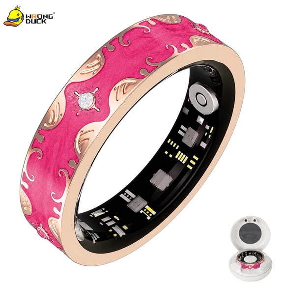 Wrongduck Retro Bluetooth Fitness Tracking Ring for Women IP68 Waterproof Activity Ring with Sleep Tracking Step Counter for iOS Android