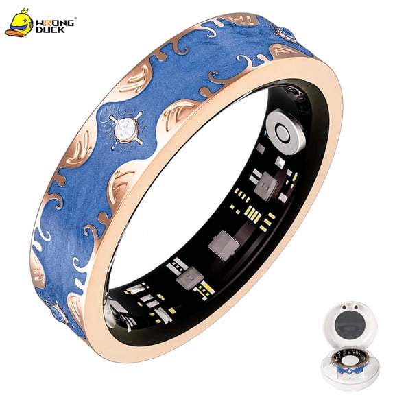 Wrongduck Retro Bluetooth Fitness Tracking Ring for Women IP68 Waterproof Activity Ring with Sleep Tracking Step Counter for iOS Android