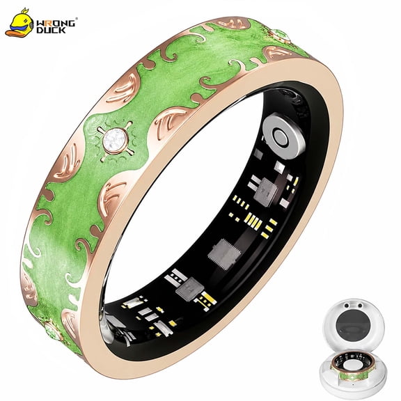 Wrongduck Retro Bluetooth Fitness Tracking Ring for Women IP68 Waterproof Activity Ring with Sleep Tracking Step Counter for iOS Android