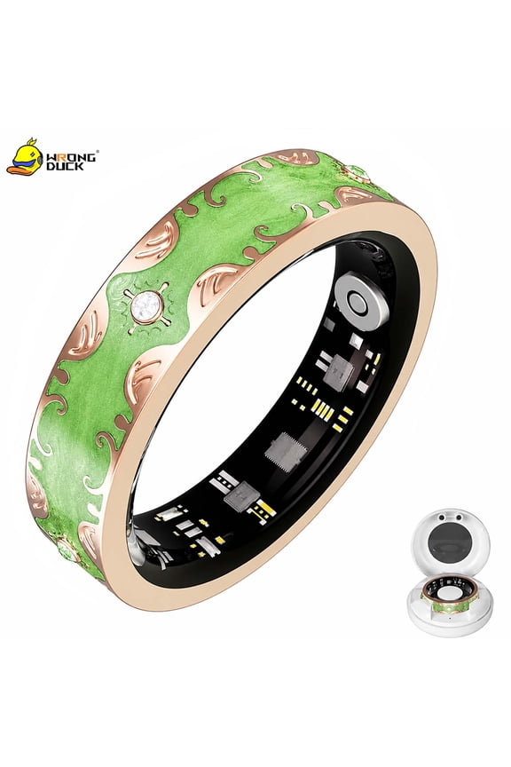 Wrongduck Retro Bluetooth Fitness Tracking Ring for Women IP68 Waterproof Activity Ring with Sleep Tracking Step Counter for iOS Android