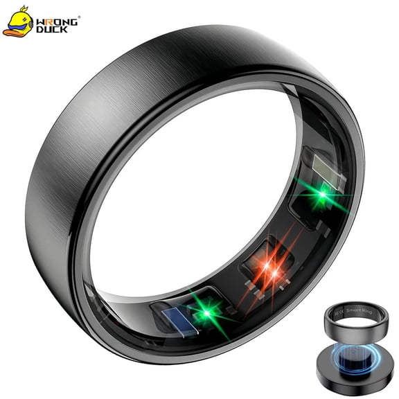 Wrongduck SR10 Fitness Tracking Ring for Women Men, Bluetooth Activity Tracker Ring, Sleep Tracker, Multi Sport Modes, No Subscription, Wireless Charging, iOS & Android