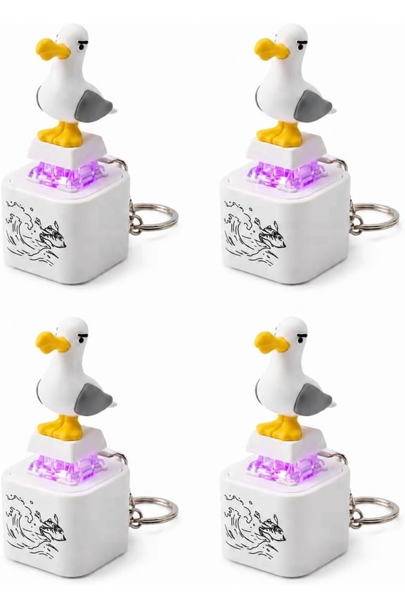 Wrongduck Seagull Sound Button Keychain 2026 Rechargeable Fidget Clicker Toy with LED Light Funny Interactive Desk Gadget Portable Novelty Gift