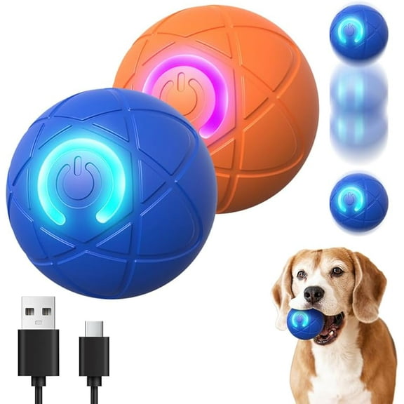 Wrongduck Shaky Ball Toy for Dogs, 2025 Upgraded Automatic Interactive Electric Jumping Dog Ball with LED Light, Rechargeable Motion-Activated Pet Toy (Blue)