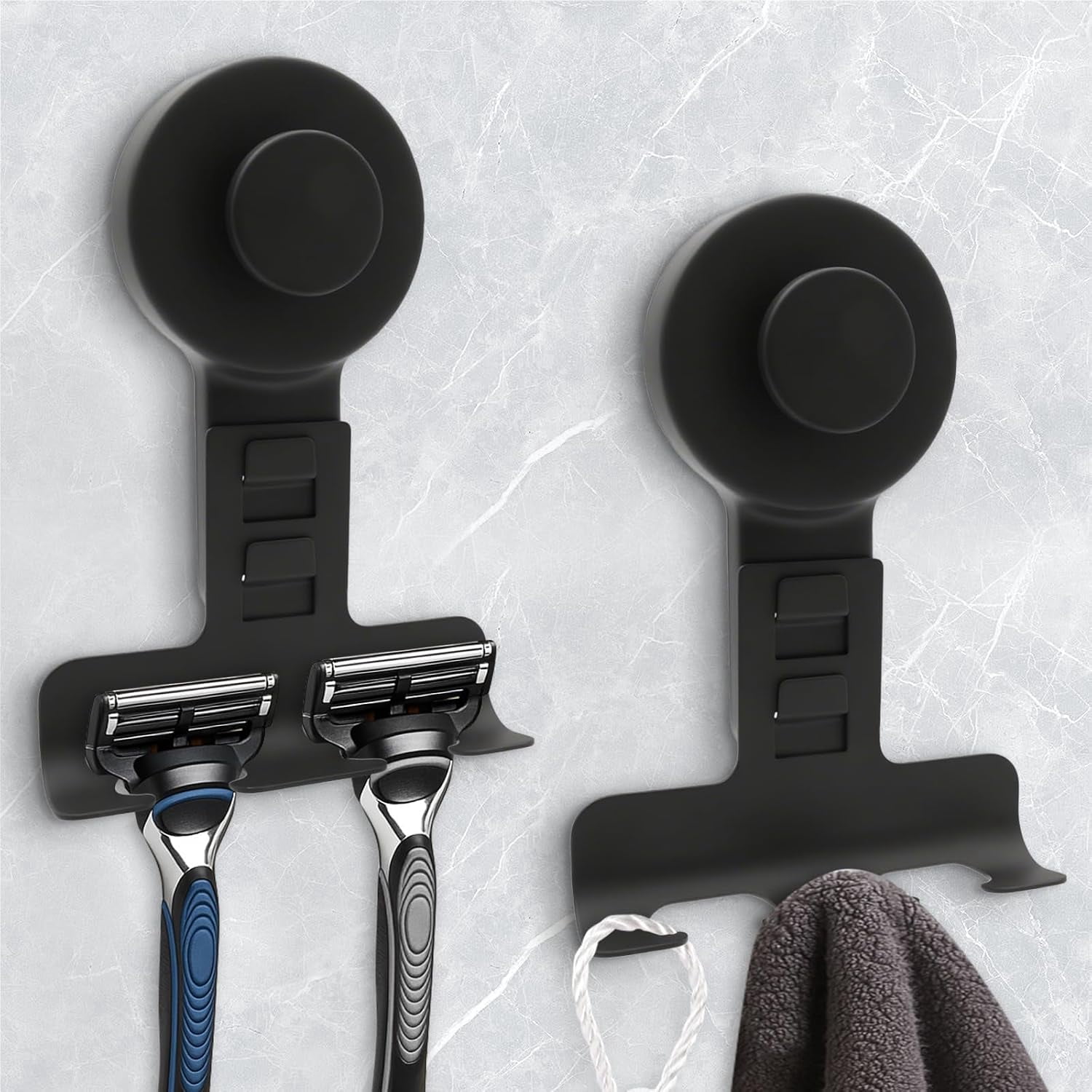 Suction Raser Wrongduck Suction Cup Razor Holder for Shower Wall, 2 Pack Heavy-Duty ...