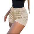 thumbnail image 1 of Wrongduck Women's High Waist Cargo Shorts with Button Closure and Side Pockets Y2K Streetwear Casual Stretch Summer Shorts, 1 of 7