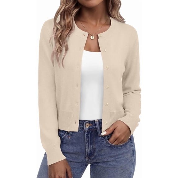 Wrongduck Women's Knit Bolero Shrug Cardigan 2026 Cropped Button Down Sweater Long Sleeve Lightweight Layering Top for Dresses and Formal Outfits