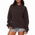 thumbnail image 1 of Carlikeit Women's Polka Dot Hoodie, Oversized Fleece Lined Pullover Sweatshirt, Long Sleeve Drop Shoulder Top with Front Pocket, 1 of 12