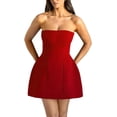 thumbnail image 1 of Carlikeit Women's Strapless Tube Mini Dress A Line Cocktail Party Dress Sleeveless Corset Style Short Formal Dress, 1 of 16