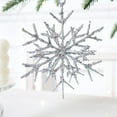 thumbnail image 1 of Wrought Iron 3D Champagne Snowflake Christmas Tree Ornament | Silver & Beige Holiday Decor | Glitter Snowflake Pendant for Tree & Wreaths | 12.5x10cm Decorative Hanging Ornament, 1 of 6