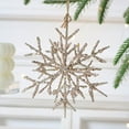 thumbnail image 1 of Wrought Iron 3D Champagne Snowflake Ornament, Christmas Tree Hanging Pendant, Festive Sparkling Decor, for Holiday Table and Tree Decoration, 1 of 6
