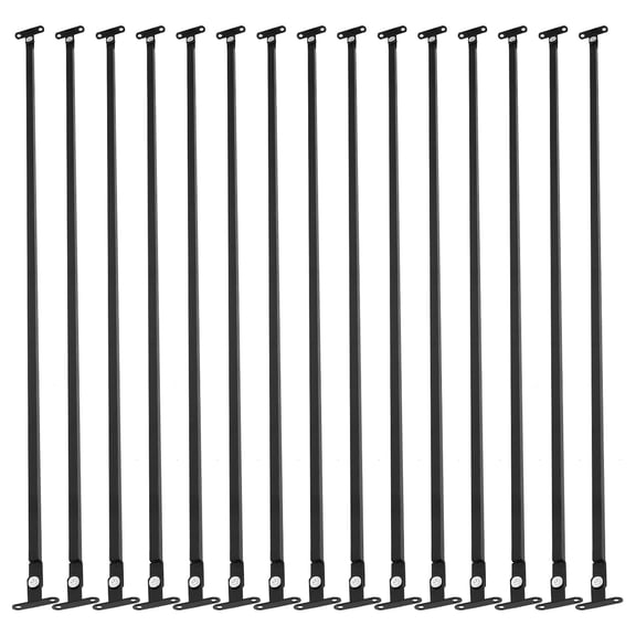 Wrought Iron Balusters with Base,Staircase Decorative Metal Balusters, 44.48x0.5in Deck Balusters Iron, Staircase Baluster(15 Straight Balusters)
