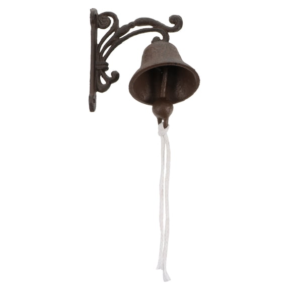 FRCOLOR Rustic Style Manual Doorbell for Home Decoration Iron Black Color Retro Look 1pc