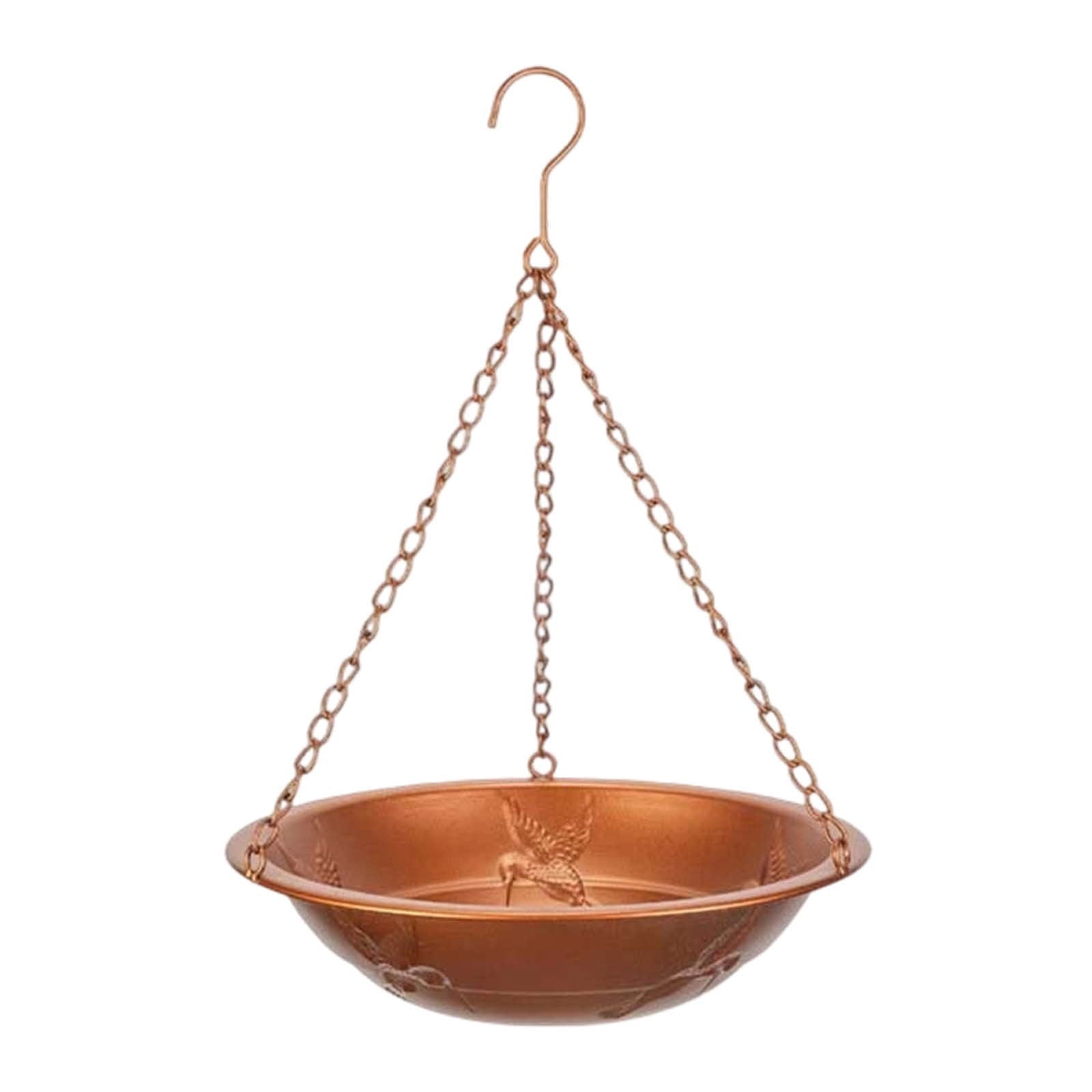 Wrought Iron Bird Feeder Heavy Duty Metal Hanging Wild Bird Seed Tray Rust Proof Decorative Outdoor Feeder for Garden Patio Yard 18x13 Inch