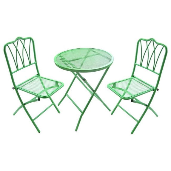Wrought Iron Bistro Set, Green