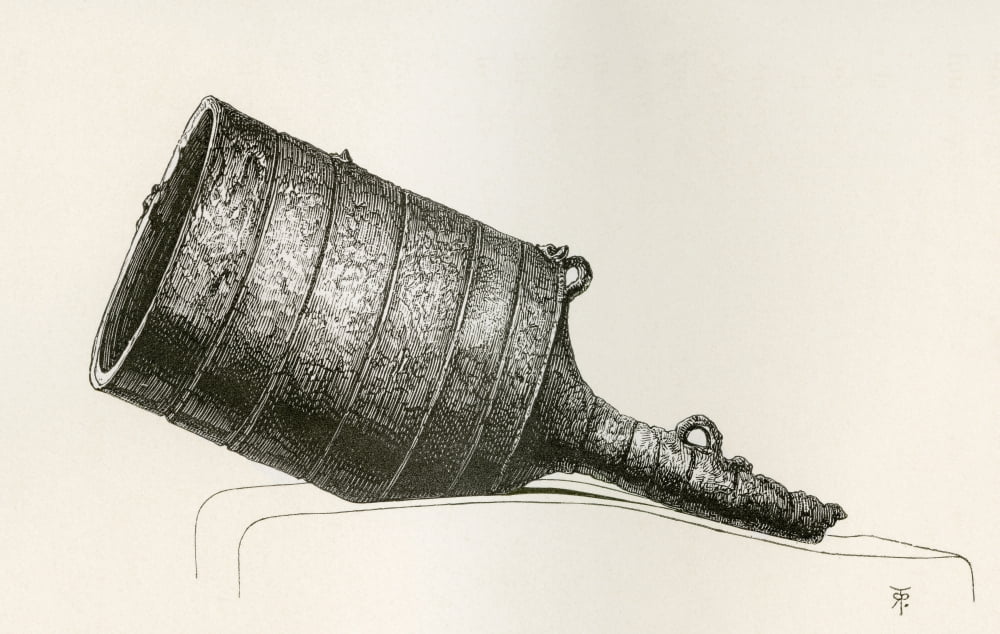 Wrought Iron Bombard Large-Caliber Muzzle-Loading Medieval Cannon Or Mortar From The British Army Its Origins Progress And Equipment Published 1868 Canvas Art - Ken Welsh Design Pics (17 x 11)