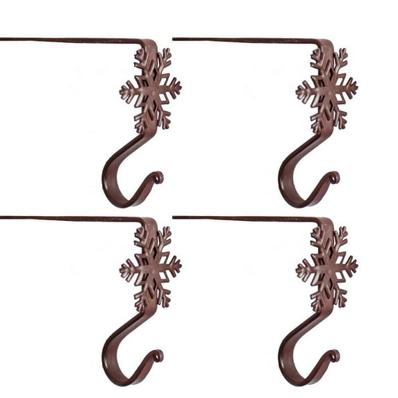 Wrought Iron Christmas Stocking Hanger 4"-Snowflake- Red (Set of 4) by Park Designs