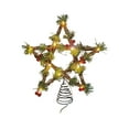 thumbnail image 1 of Wrought Iron Christmas Tree Topper Star - LED Light Up Tree Top Decoration, Glowing Powdered Wicker Star for Holiday Decor, 1 of 5
