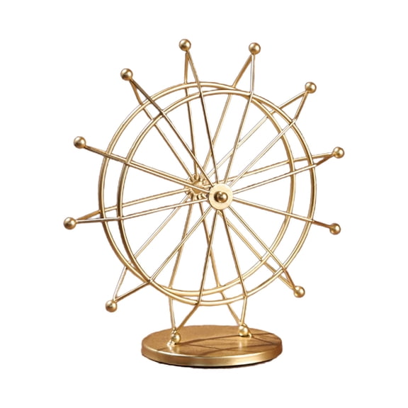 Wrought Iron Ferris Wheels Figurine European Metal Roller Wheel Crafts