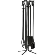 Wrought Iron Fireplace Tool Set, Black - 5 Piece