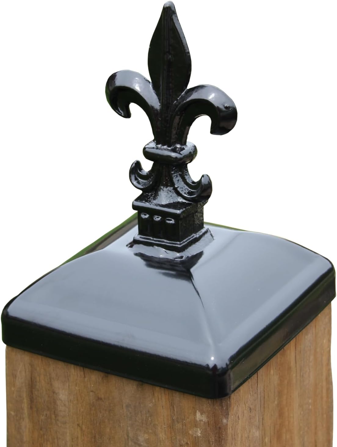 Wrought Iron Fleur De Lis Post Cap for 6x6 Nominal Post (for Posts 5 ...