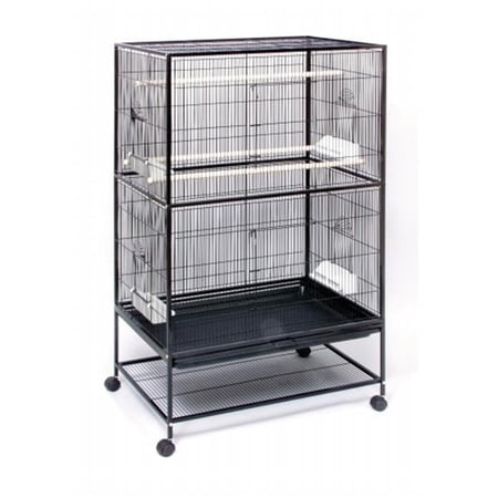 Wrought Iron Flight Cage with Stand - Balck