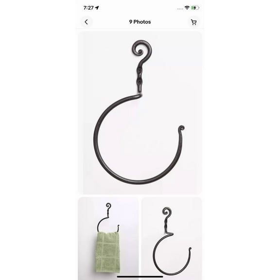 Wrought Iron Hand Towel Rack Holder, Decorative Swirl Ring Hanger Rtzen Handmade