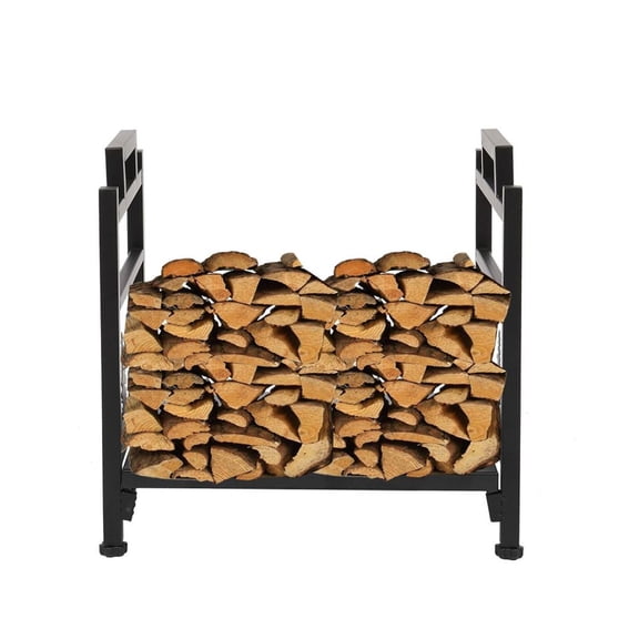 Wrought Iron Log Rack, Firewood Storage Holder, Heavy Duty Log Bin, Fireside Log for Fireplace Stove Accessories Christmas Pattern