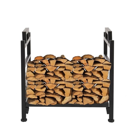 Wrought Iron Log Rack, Firewood Storage Holder, Heavy Duty Log Bin, Fireside Log for Fireplace Stove Accessories Christmas Pattern