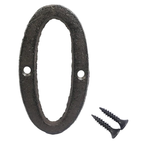 Wrought Iron Metal Number 0 Diy House Address Decor, By Meiiso, Large Inventory!